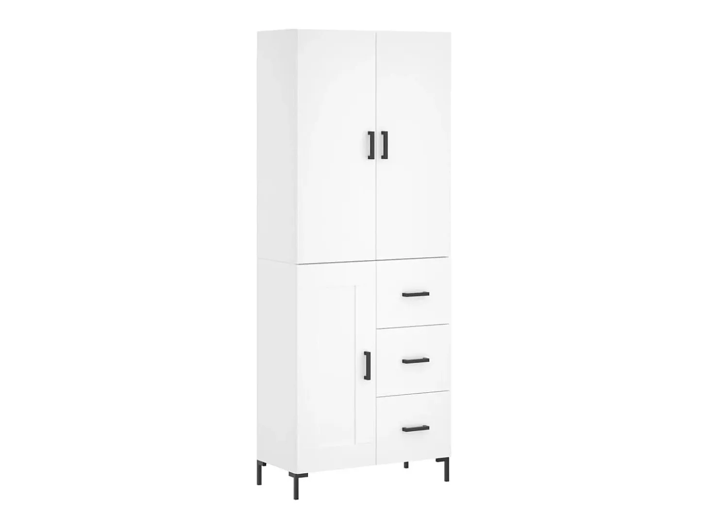 Aparador alto madera contrachapada blanco 69,5x34x180 cm ES78150