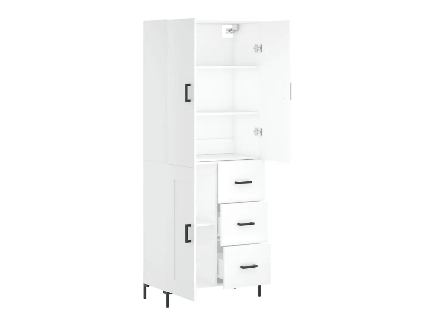 Aparador alto madera contrachapada blanco 69,5x34x180 cm ES78150