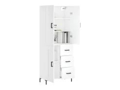 Aparador alto madera contrachapada blanco 69,5x34x180 cm ES78150