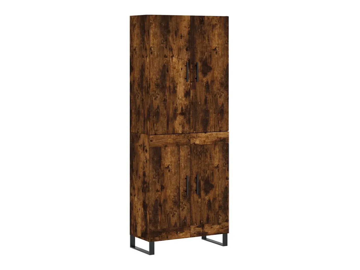 Aparador alto madera contrachapada roble ahumado 69,5x34x180 cm