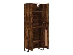 Aparador alto madera contrachapada roble ahumado 69,5x34x180 cm