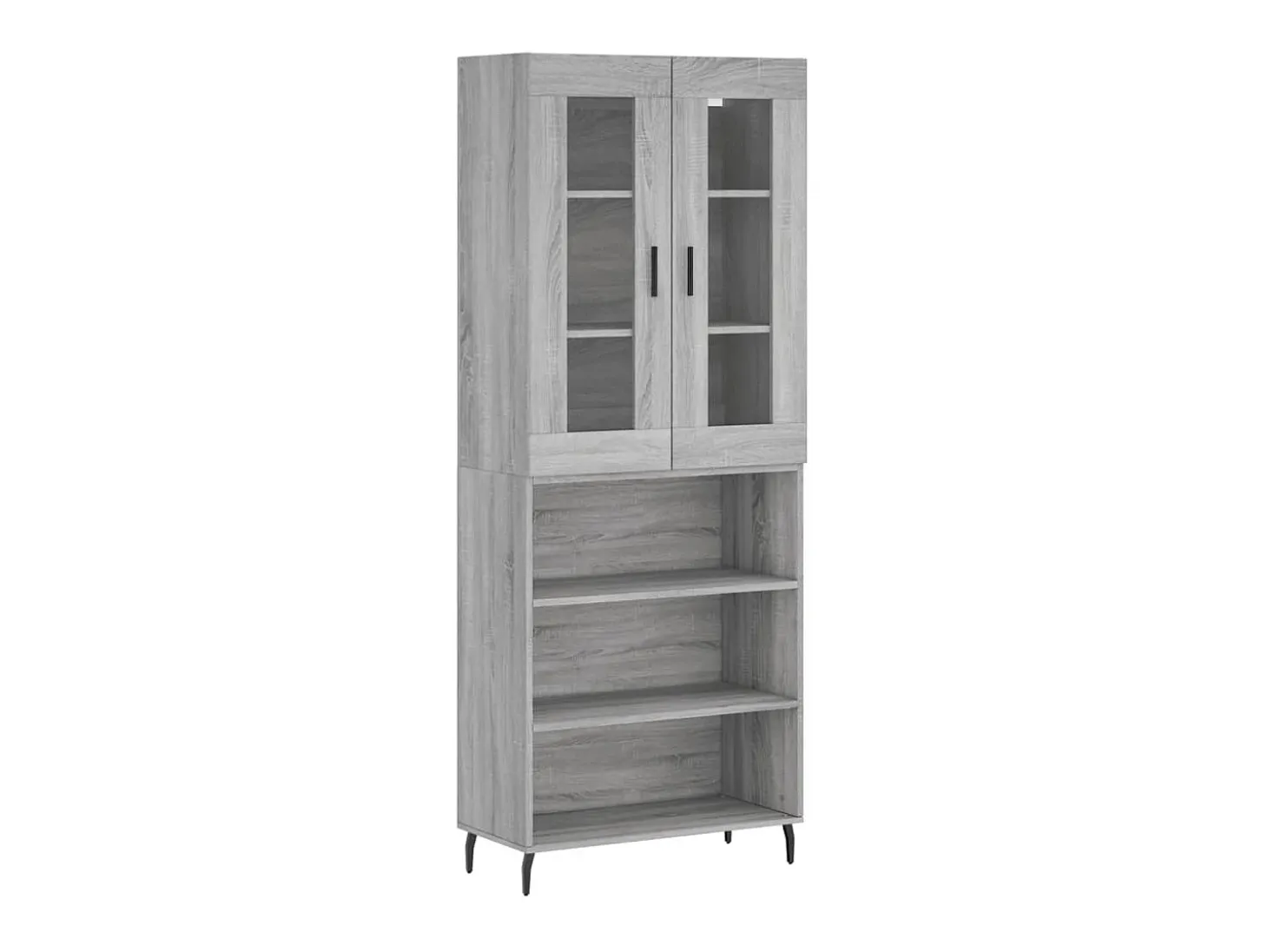Aparador alto madera contrachapada gris sonoma 69,5x34x180 cm ES89097