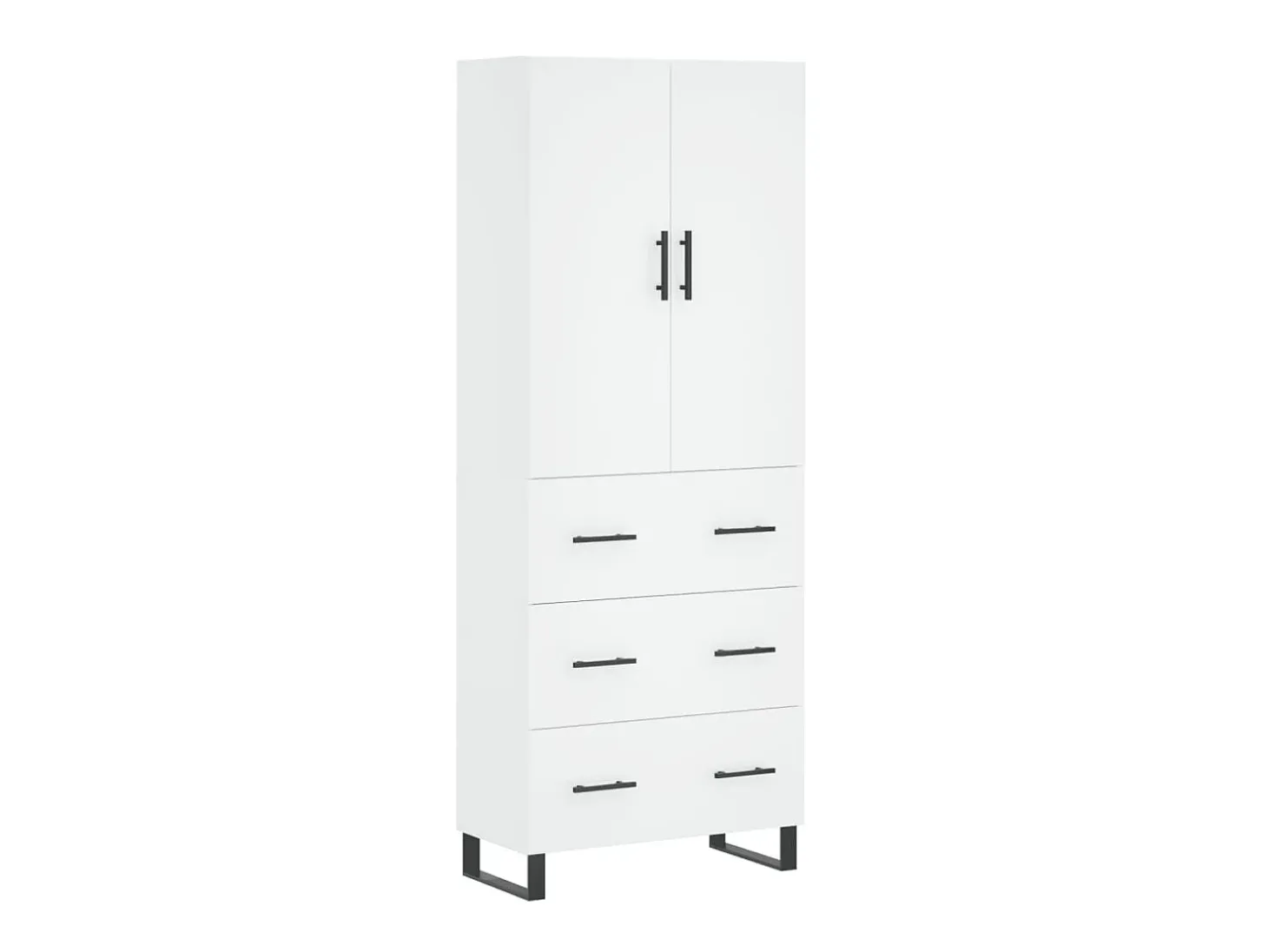 Aparador alto madera contrachapada blanco 69,5x34x180 cm ES93610