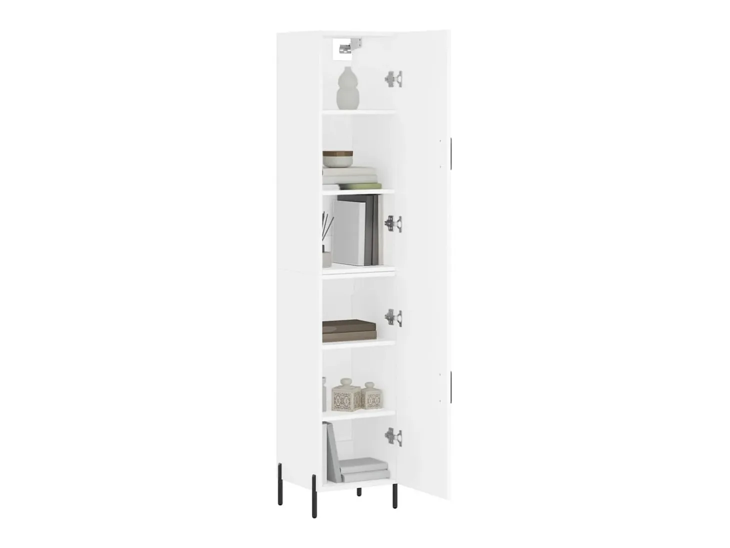 Aparador alto madera contrachapada blanco 34,5x34x180 cm ES81236