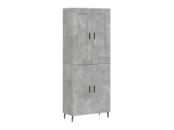 Aparador alto madera contrachapada gris hormigón 69,5x34x180 cm ES95228