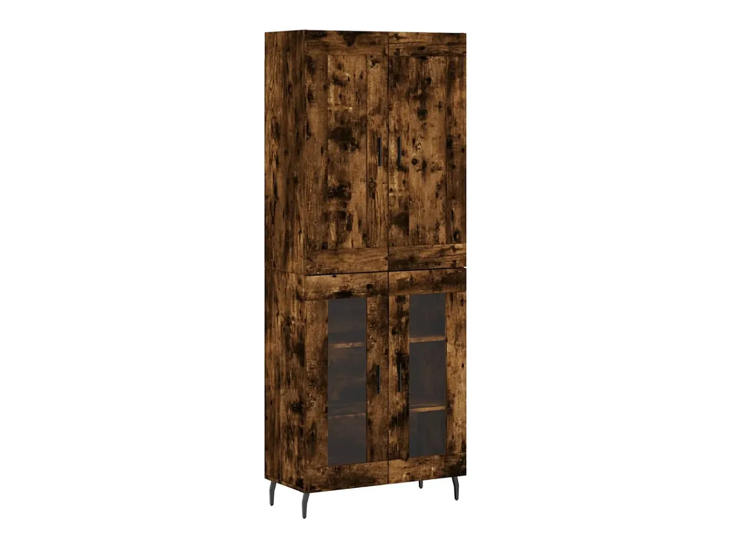 Aparador alto madera contrachapada roble ahumado 69,5x34x180 cm