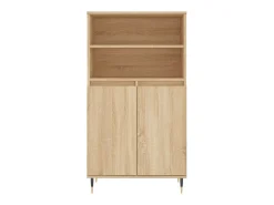 Aparador alto madera contrachapada color roble 60x36x110 cm ES31940