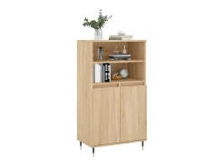 Aparador alto madera contrachapada color roble 60x36x110 cm ES31940