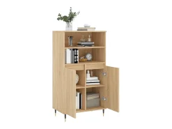 Aparador alto madera contrachapada color roble 60x36x110 cm ES31940