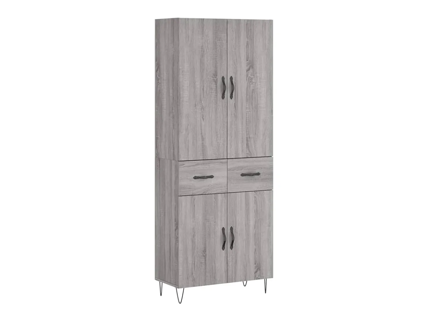 Aparador alto madera contrachapada gris sonoma 69,5x34x180 cm ES19464