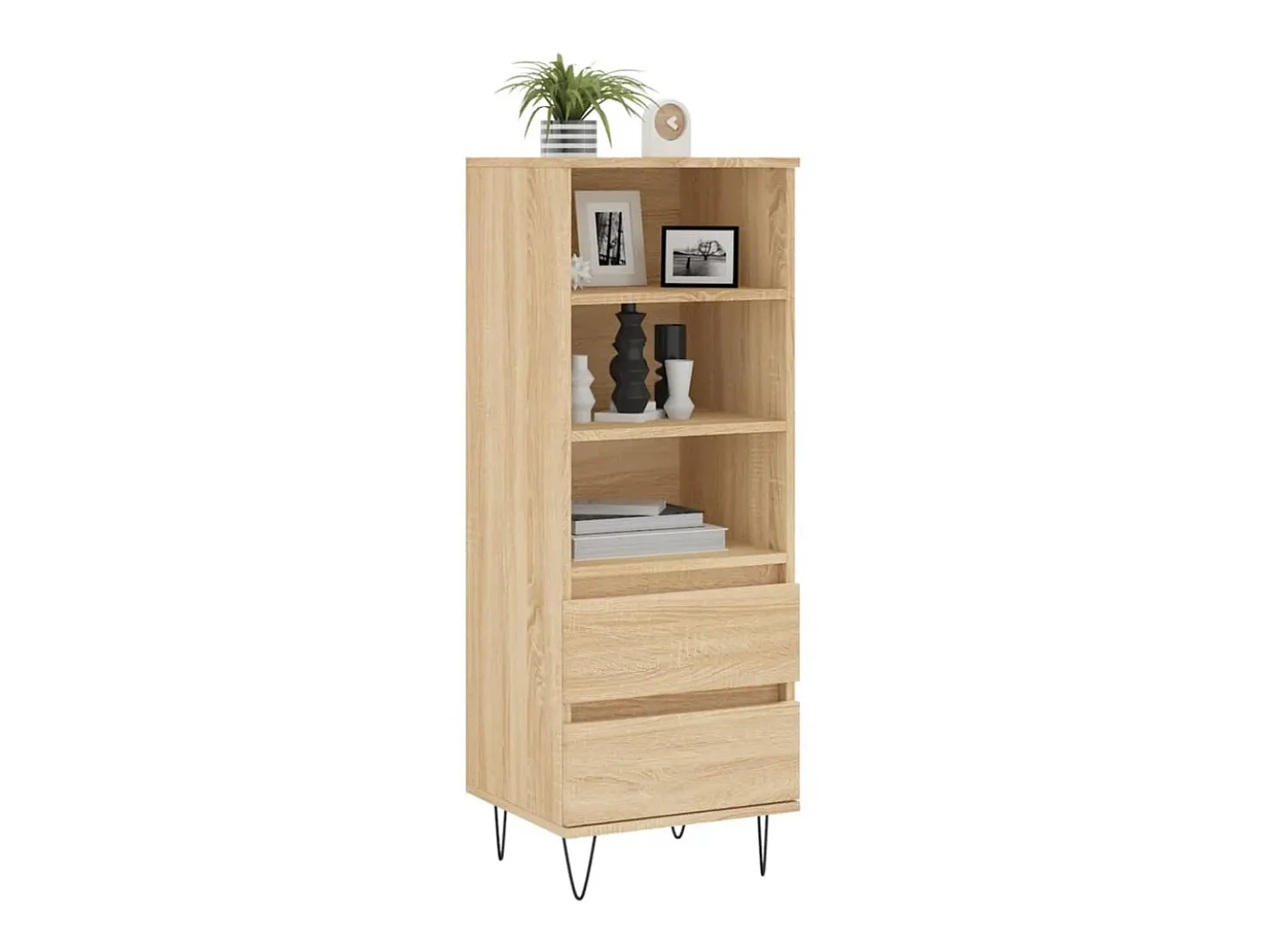 Aparador alto madera contrachapada roble Sonoma 40x36x110 cm ES25613