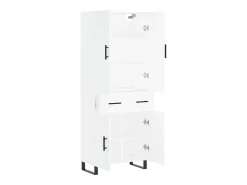 Aparador alto madera contrachapada blanco 69,5x34x180 cm