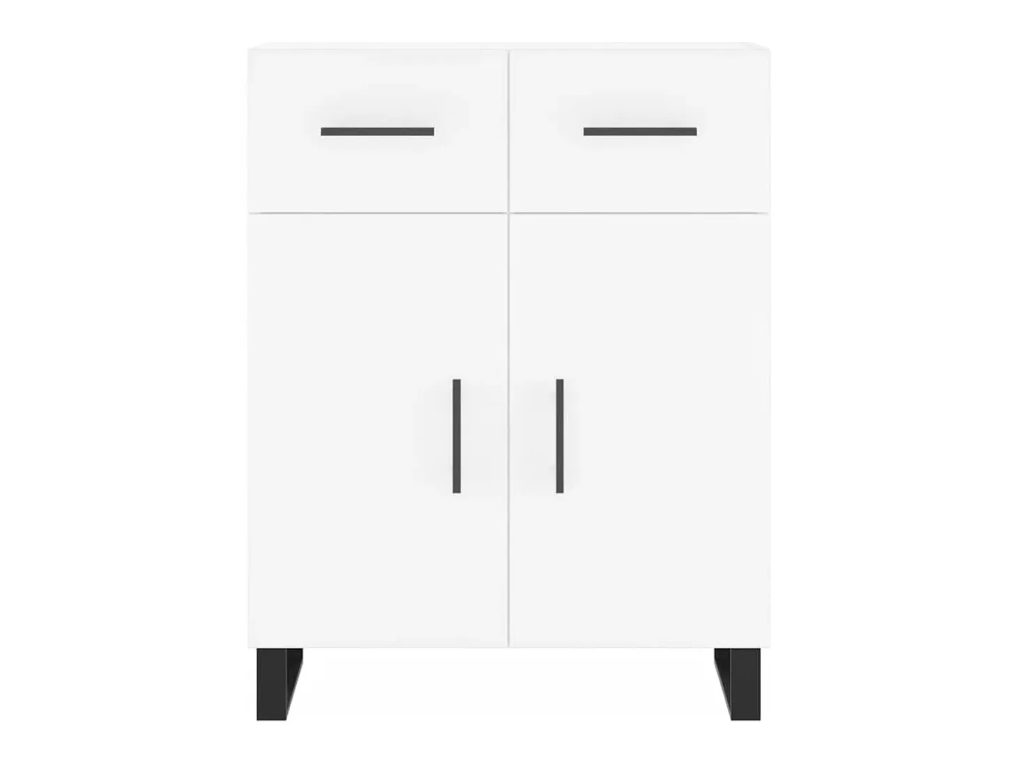 Aparador alto madera contrachapada blanco 69,5x34x180 cm
