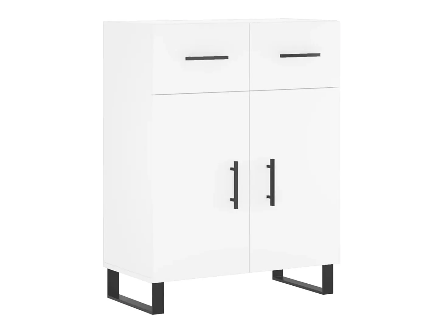 Aparador alto madera contrachapada blanco 69,5x34x180 cm