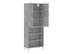 Aparador alto madera contrachapada gris hormigón 69,5x34x180 cm