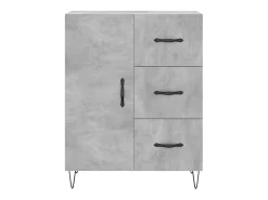 Aparador alto madera contrachapada gris hormigón 69,5x34x180 cm