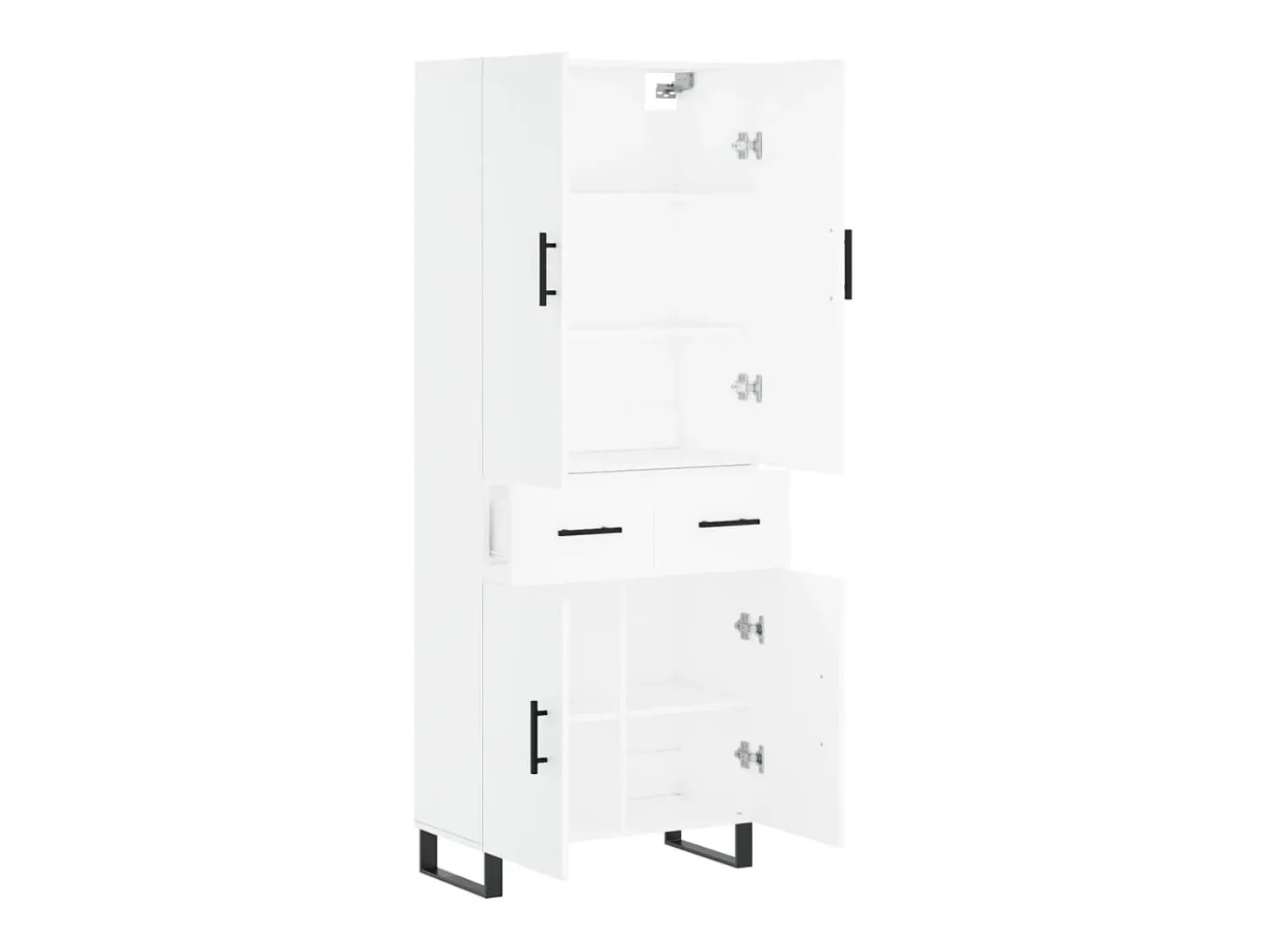 Aparador alto madera contrachapada blanco 69,5x34x180 cm ES26777