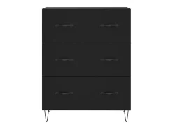 Aparador alto madera contrachapada negro 69,5x34x180 cm