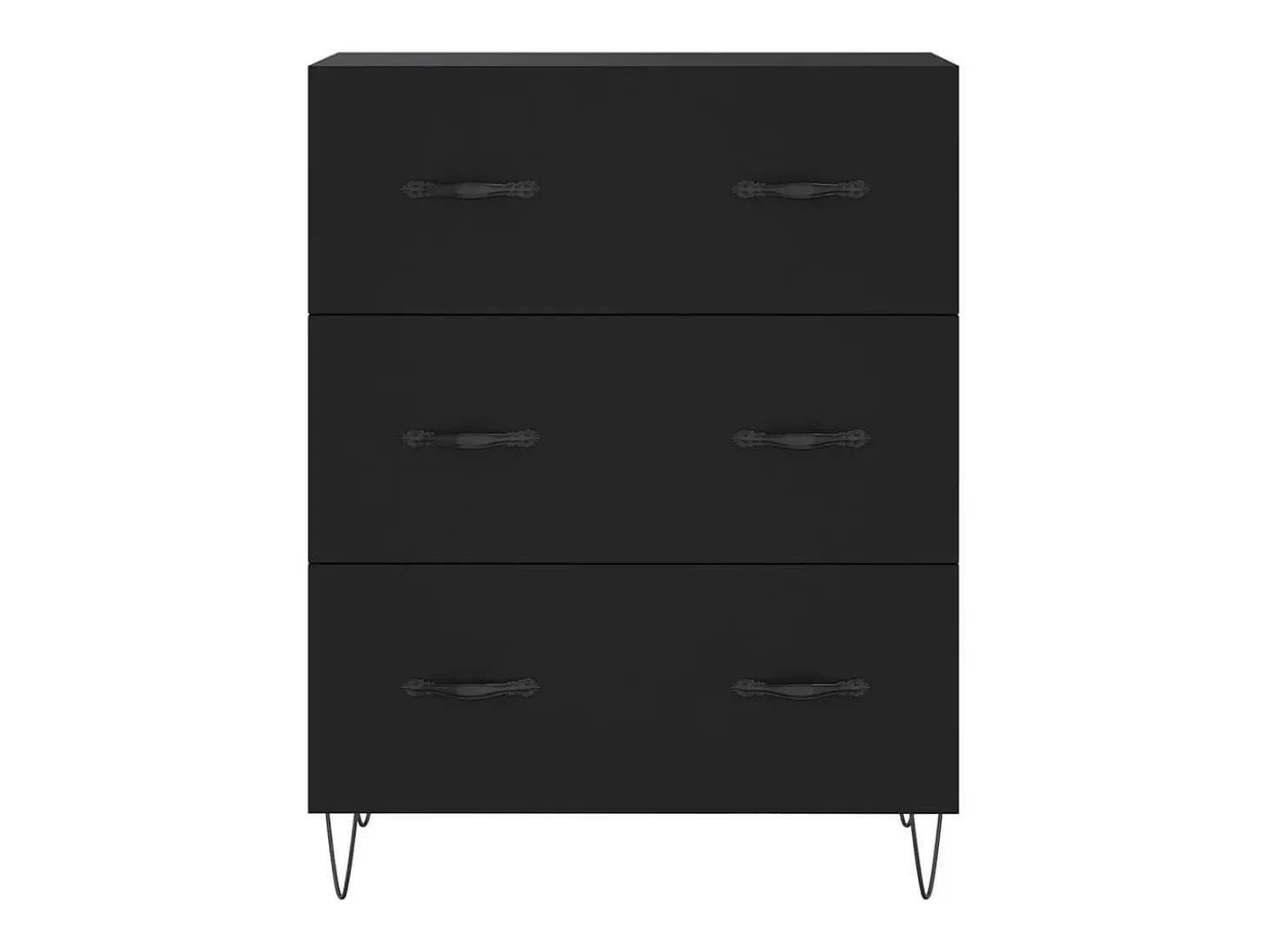 Aparador alto madera contrachapada negro 69,5x34x180 cm