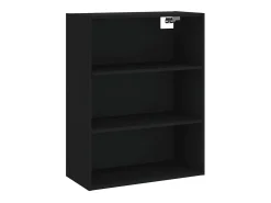 Aparador alto madera contrachapada negro 69,5x34x180 cm