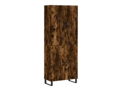 Aparador alto madera contrachapada roble ahumado 69,5x34x180 cm