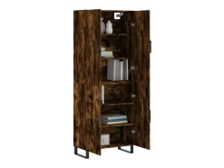 Aparador alto madera contrachapada roble ahumado 69,5x34x180 cm