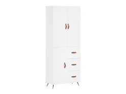 Aparador alto madera contrachapada blanco 69,5x34x180 cm ES80075