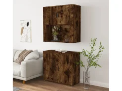 Aparador alto madera contrachapada roble ahumado ES74279