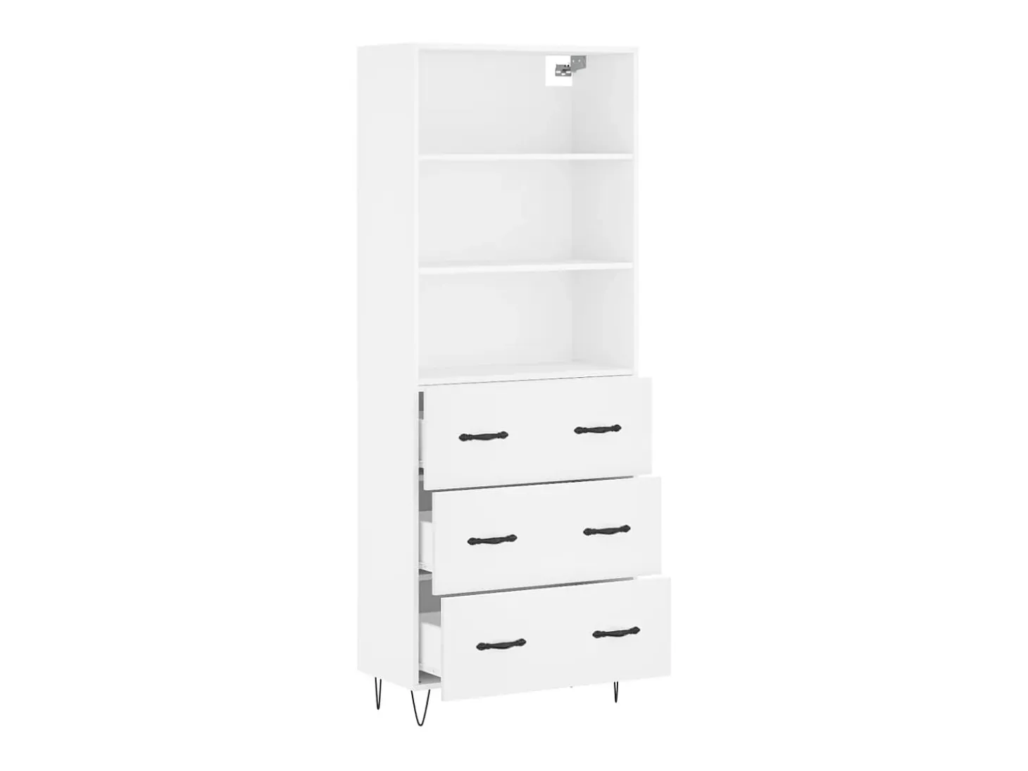 Aparador alto madera contrachapada blanco 69,5x34x180 cm ES70455
