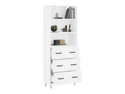 Aparador alto madera contrachapada blanco 69,5x34x180 cm ES70455