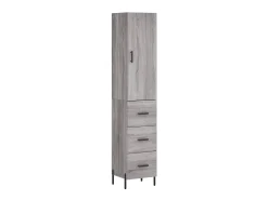 Aparador alto madera contrachapada gris Sonoma 34,5x34x180 cm ES34813