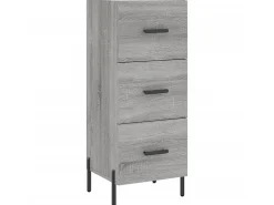 Aparador alto madera contrachapada gris Sonoma 34,5x34x180 cm ES34813