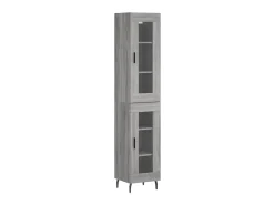 Aparador alto madera contrachapada gris Sonoma 34,5x34x180 cm ES16293