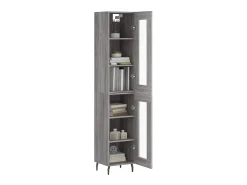 Aparador alto madera contrachapada gris Sonoma 34,5x34x180 cm ES16293