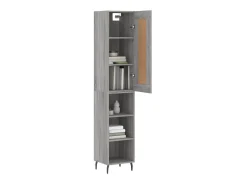 Aparador alto madera contrachapada gris Sonoma 34,5x34x180 cm ES64814