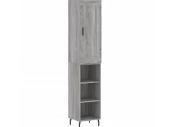 Aparador alto madera contrachapada gris Sonoma 34,5x34x180 cm ES64814