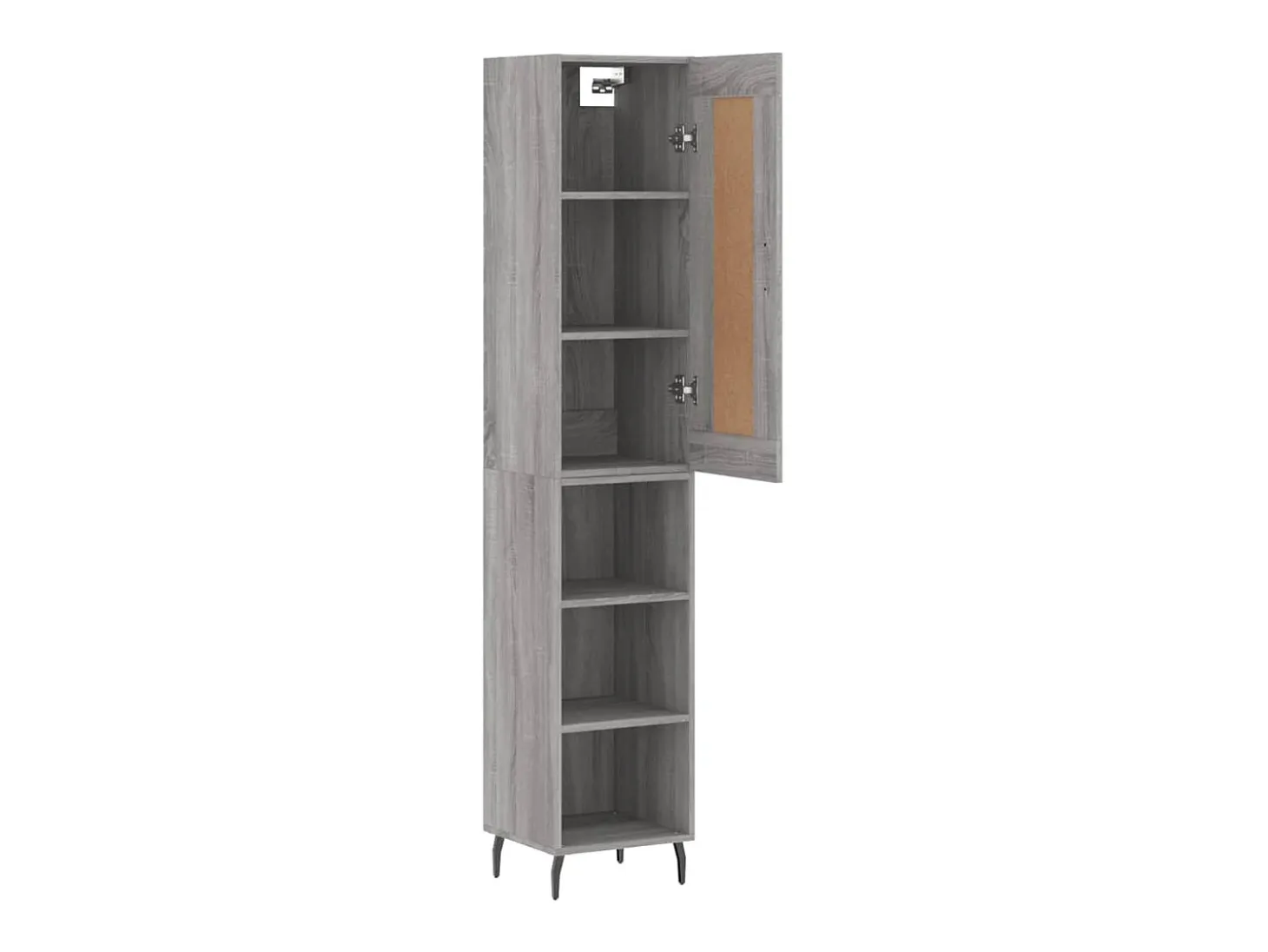 Aparador alto madera contrachapada gris Sonoma 34,5x34x180 cm ES64814