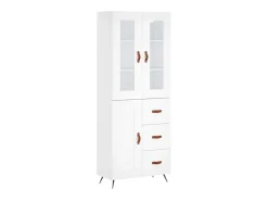 Aparador alto madera contrachapada blanco 69,5x34x180 cm ES32398