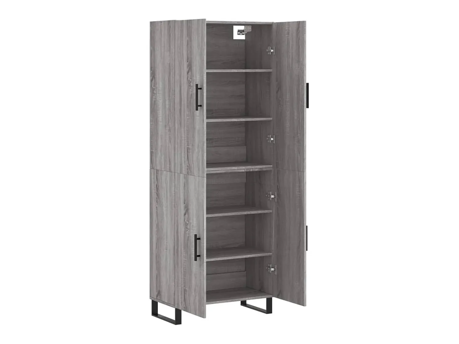 Aparador alto madera contrachapada gris sonoma 69,5x34x180 cm