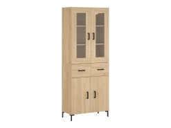 Aparador alto madera contrachapada color roble 69,5x34x180 cm