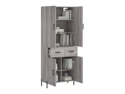 Aparador alto madera contrachapada gris sonoma 69,5x34x180 cm ES54491