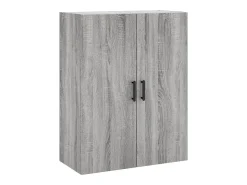 Aparador alto madera contrachapada gris sonoma 69,5x34x180 cm ES54491