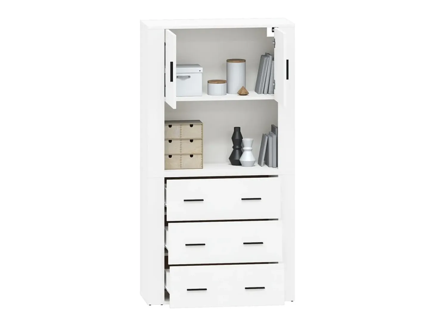 Aparador alto madera contrachapada blanco