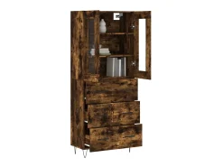 Aparador alto madera contrachapada roble ahumado 69,5x34x180 cm ES27086