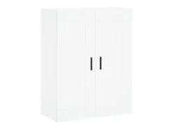 Aparador alto madera contrachapada blanco 69,5x34x180 cm