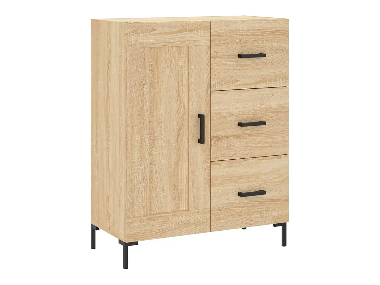 Aparador alto madera contrachapada color roble 69,5x34x180 cm
