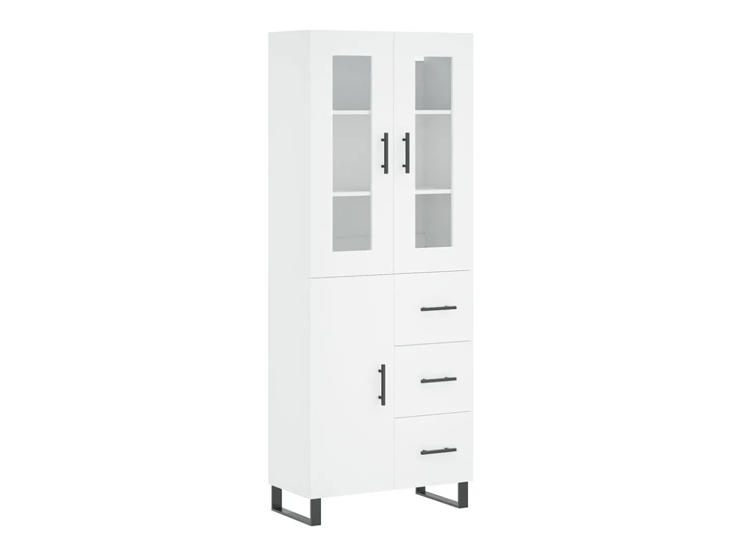 Aparador alto madera contrachapada blanco 69,5x34x180 cm ES43771