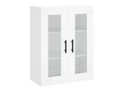 Aparador alto madera contrachapada blanco 69,5x34x180 cm ES43771