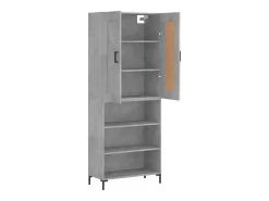 Aparador alto madera contrachapada gris hormigón 69,5x34x180 cm ES20025