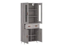 Aparador alto madera contrachapada gris sonoma 69,5x34x180 cm
